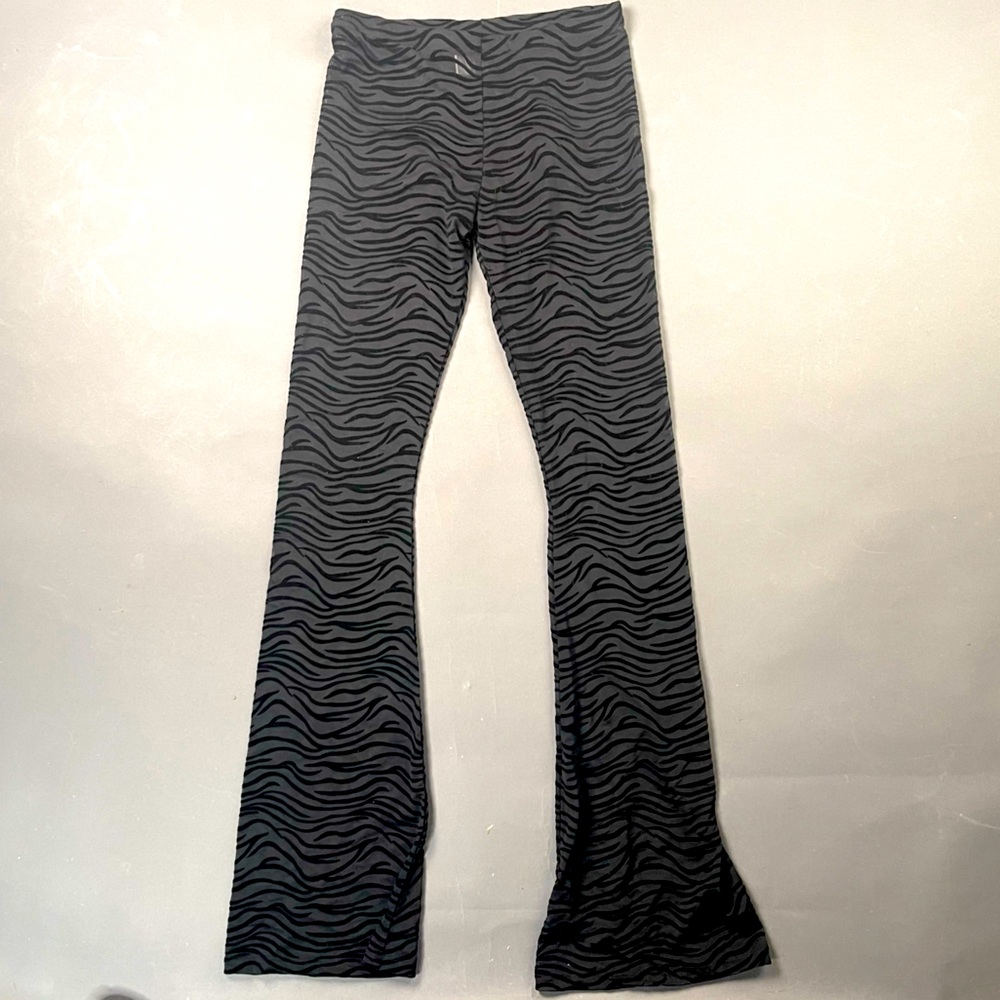 NWOT Club Exx Semi-Sheer Zebra Striped Flare Leg Pants